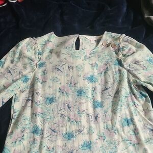LC Lauren Conrad Pastel Floral Blouse